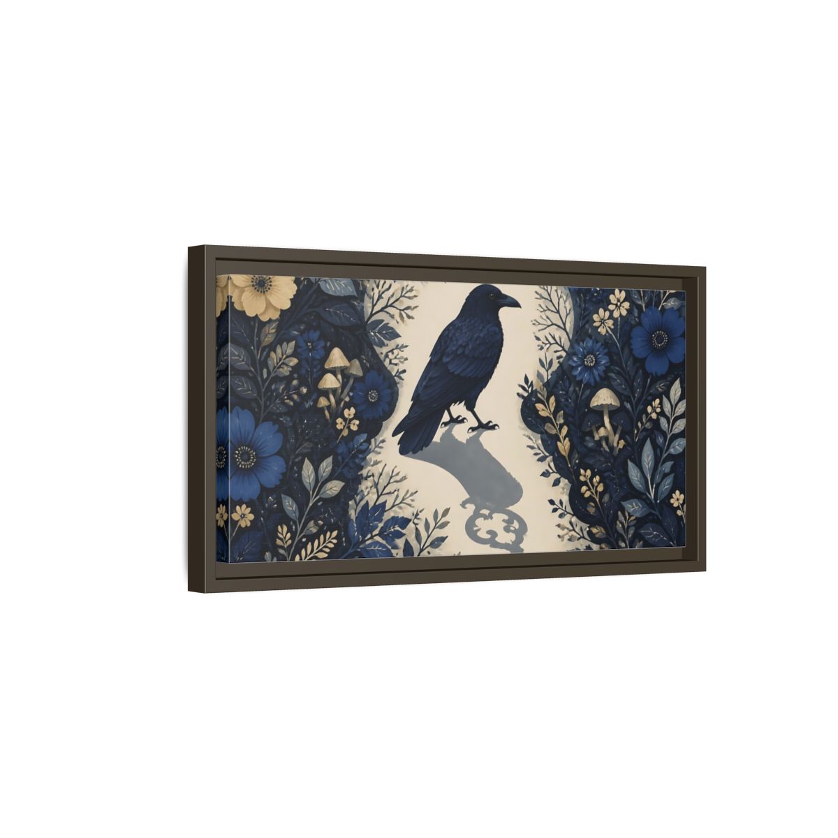 Side Mockup 7. Raven Key Shadow shown as framed canvas print