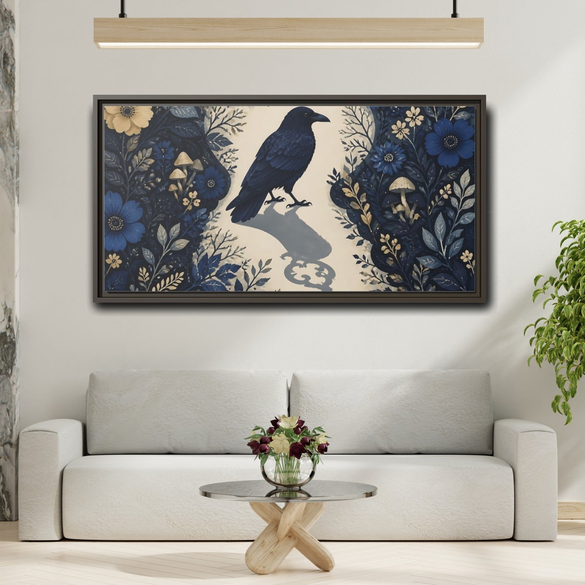 Mockup 2. Raven Key Shadow shown as framed canvas print
