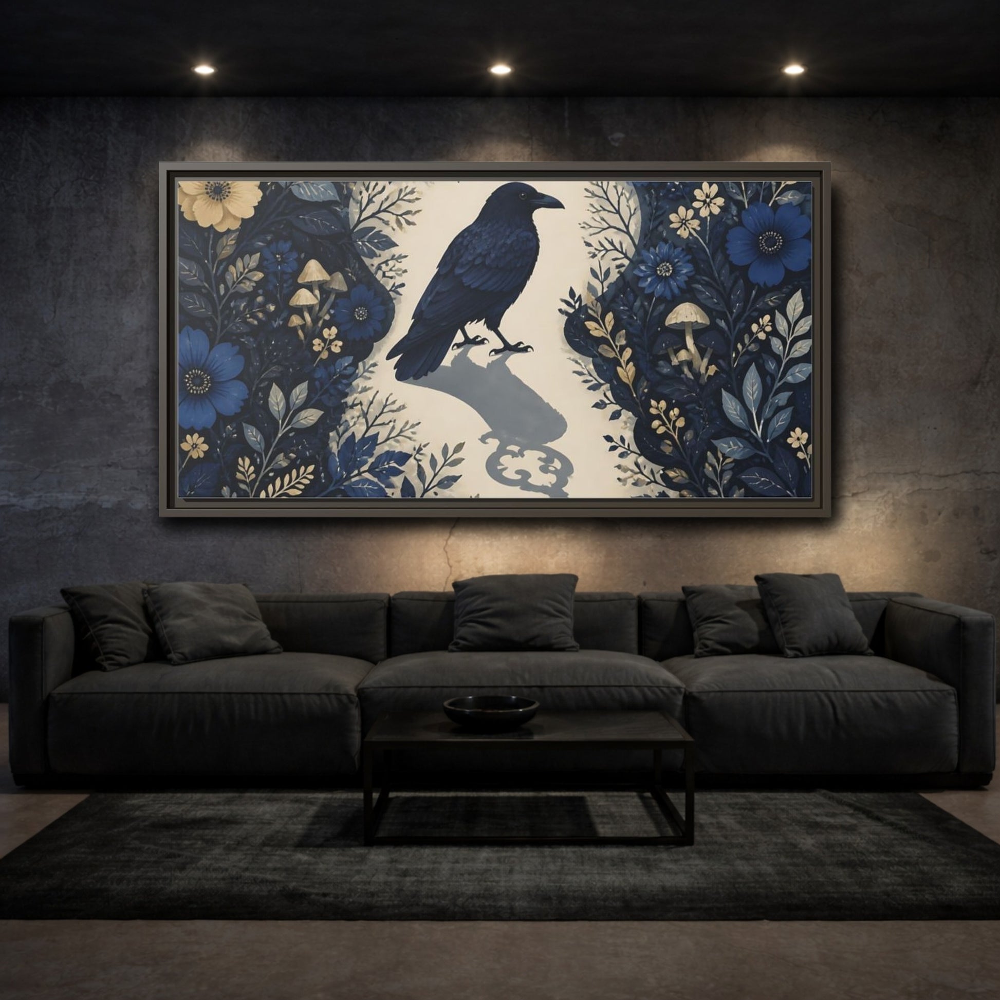 Mockup 3. Raven Key Shadow shown as framed canvas print