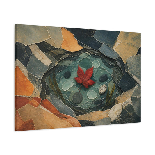 Main Mockup. Red Leaf Tide Pool shown as canvas print