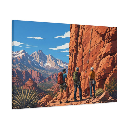 Main Mockup. Red Rock Climbing Adventure shown as canvas print