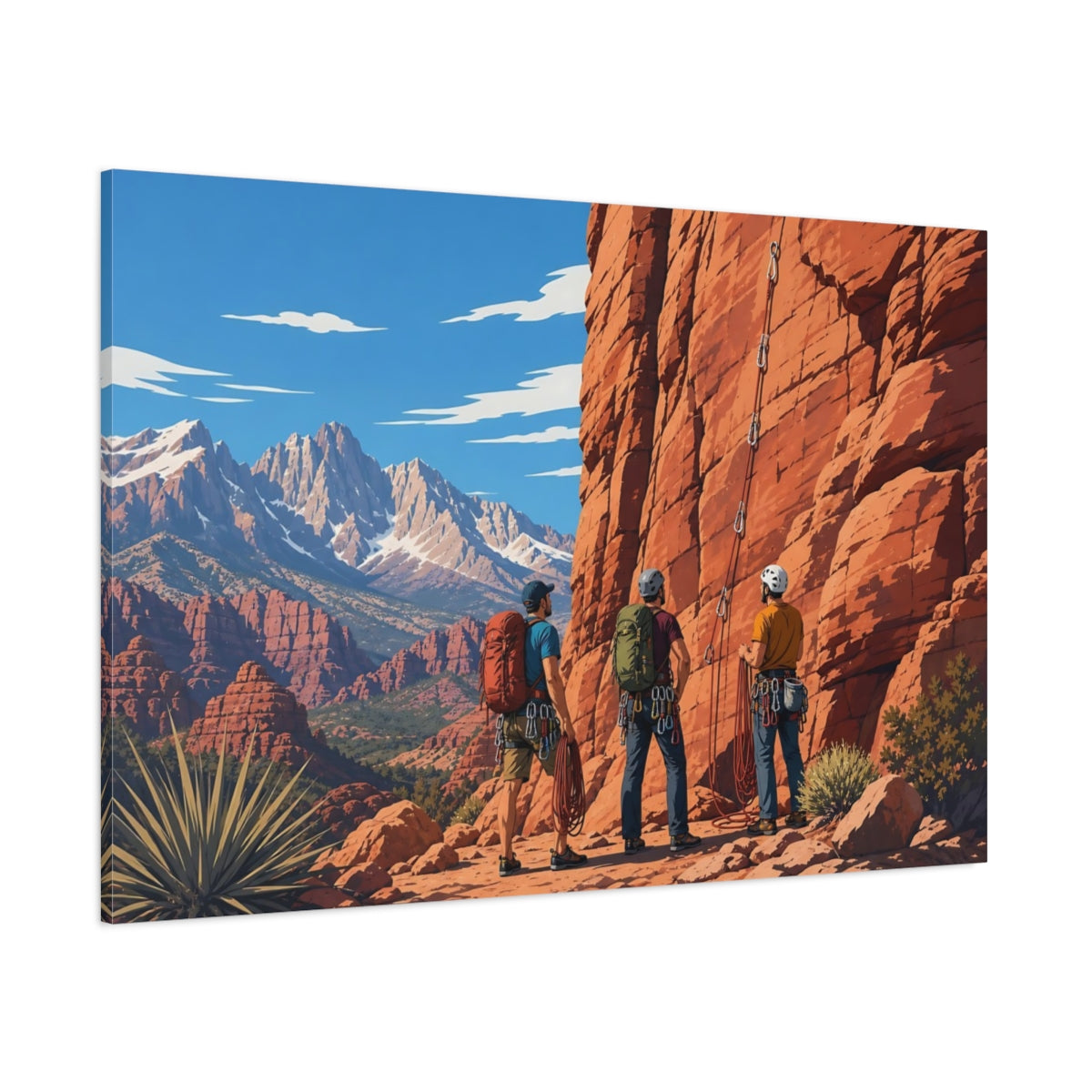 Side Mockup 1. Red Rock Climbing Adventure shown as canvas print