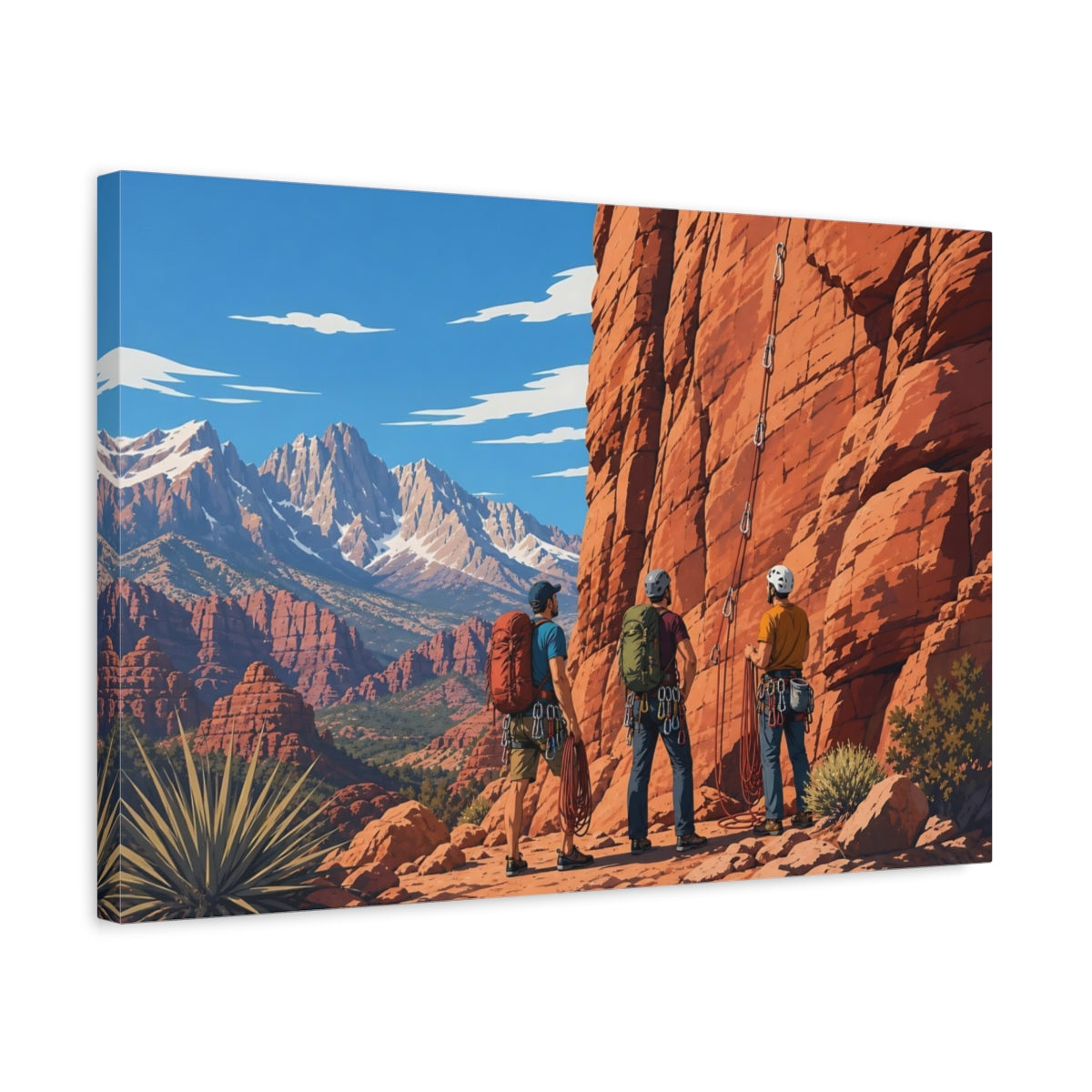 Side Mockup 3. Red Rock Climbing Adventure shown as canvas print