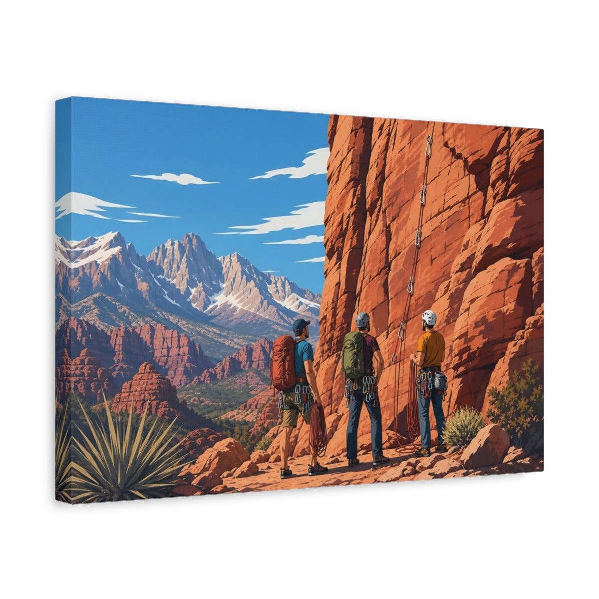 Side Mockup 4. Red Rock Climbing Adventure shown as canvas print