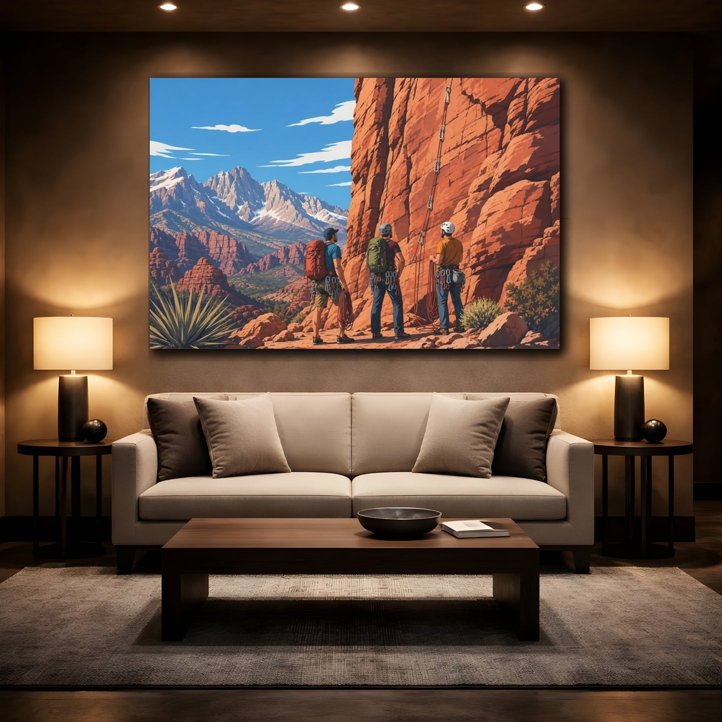 Mockup 2. Red Rock Climbing Adventure shown as canvas print