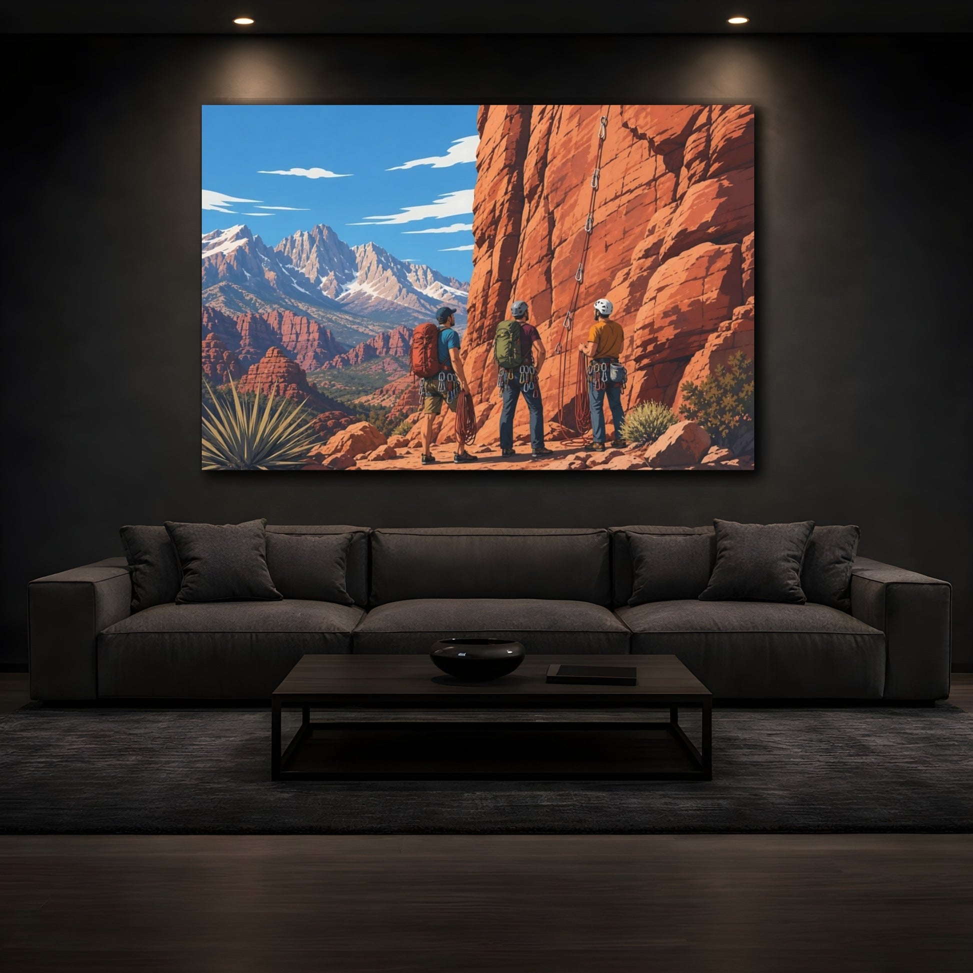 Mockup 3. Red Rock Climbing Adventure shown as canvas print