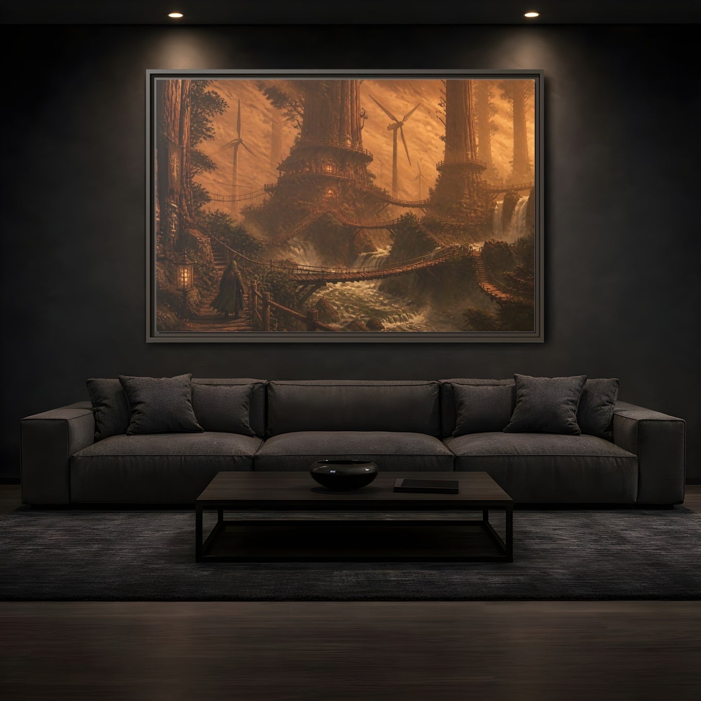 Mockup 3. Redwood Treehouse Village shown as framed canvas print