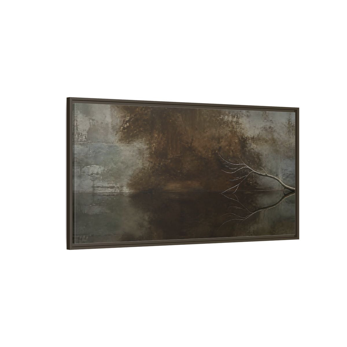 Side Mockup 4. Reflected Bare Branch shown as framed canvas print