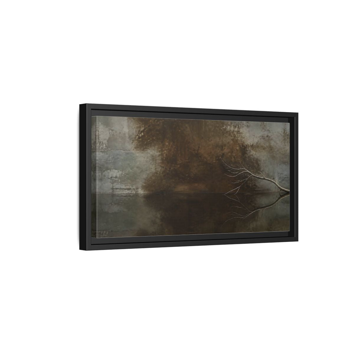 Side Mockup 8. Reflected Bare Branch shown as framed canvas print