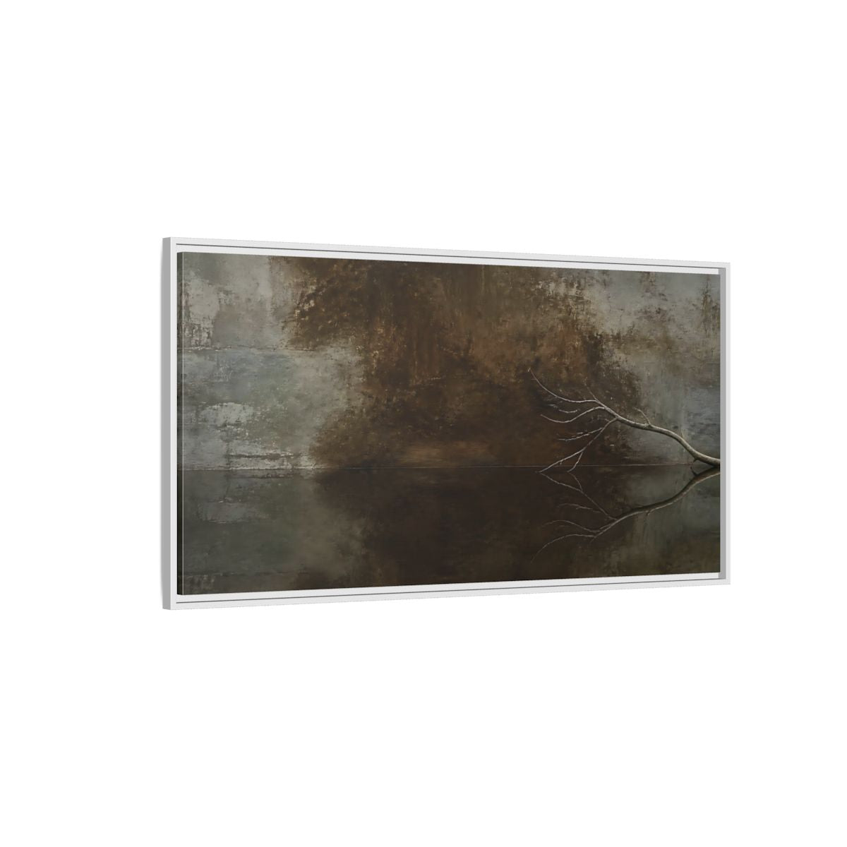 Side Mockup 3. Reflected Bare Branch shown as framed canvas print