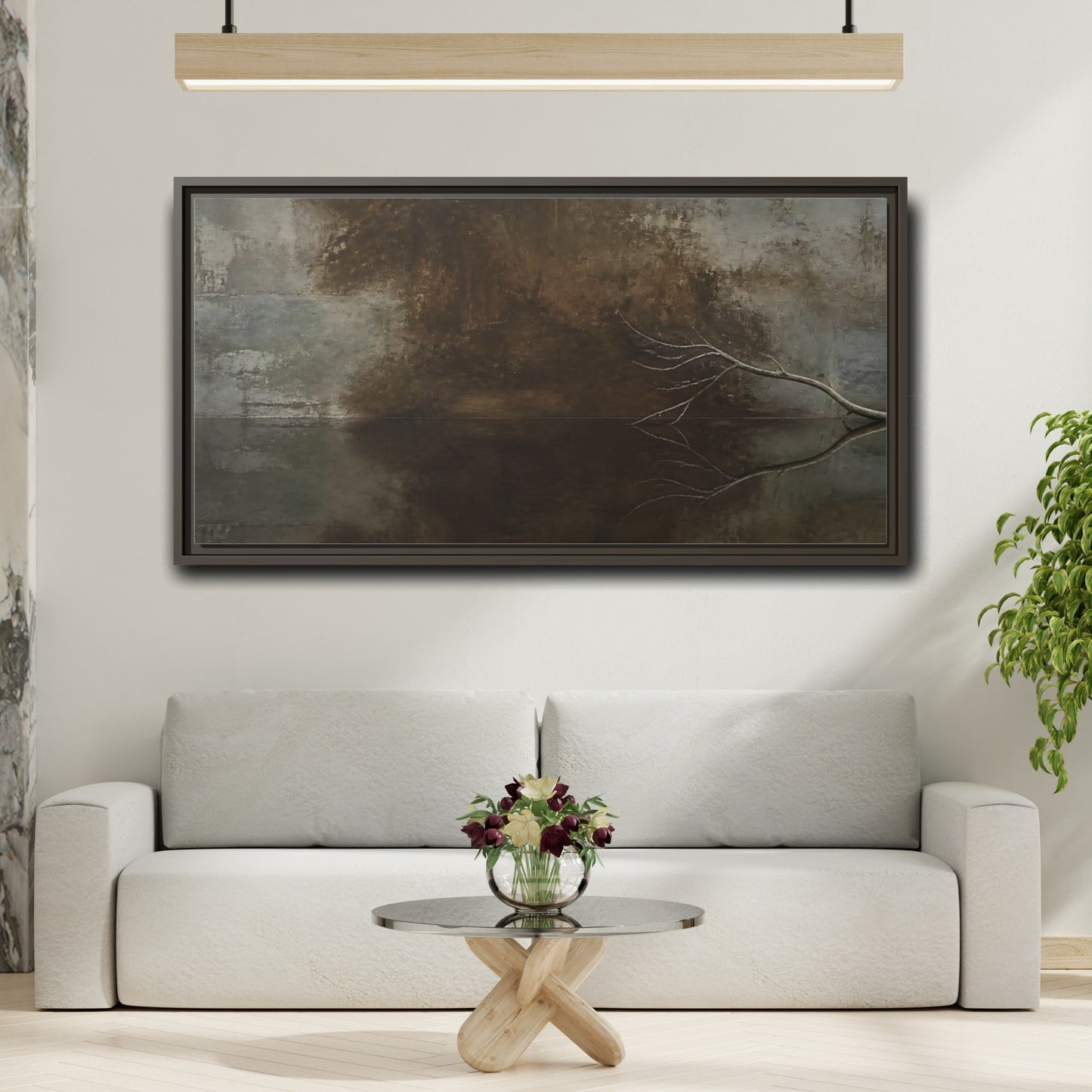 Mockup 2. Reflected Bare Branch shown as framed canvas print