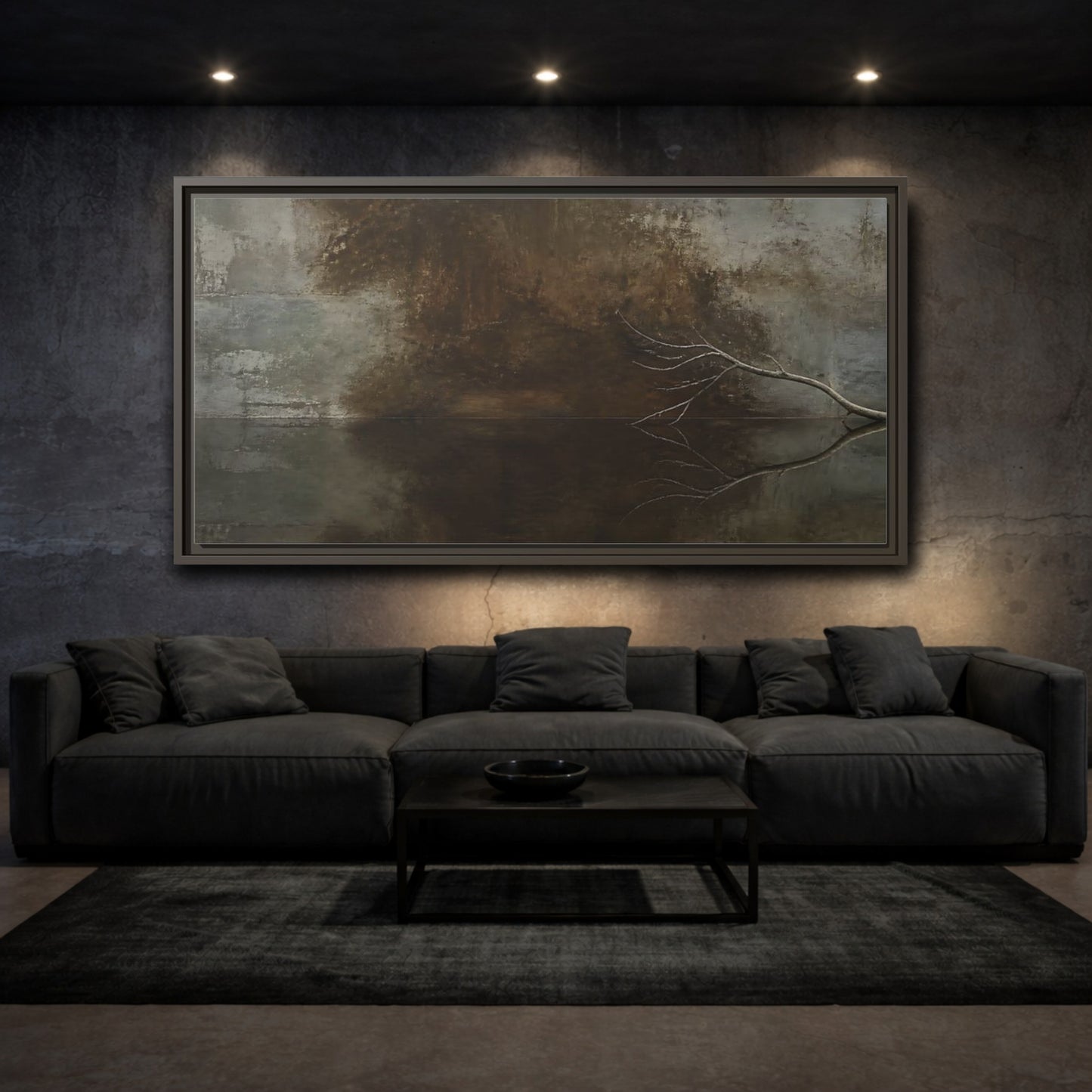 Mockup 3. Reflected Bare Branch shown as framed canvas print