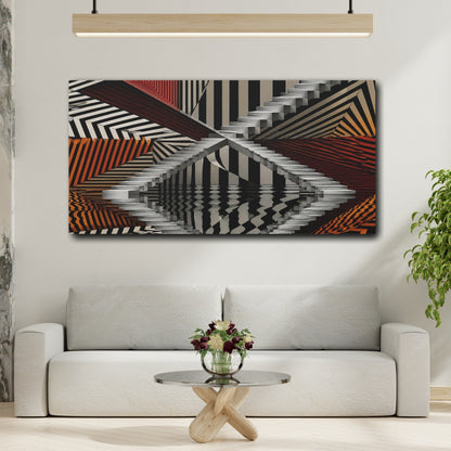 Mockup 2. Reflected Silver Staircase shown as canvas print