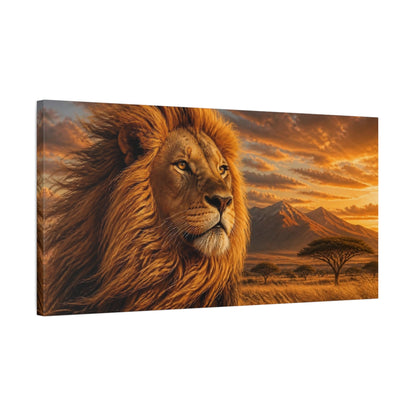 Side Mockup 1. Regal Lion Animals shown as canvas print
