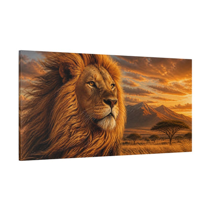 Side Mockup 2. Regal Lion Animals shown as canvas print