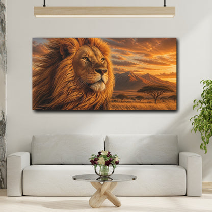 Mockup 2. Regal Lion Animals shown as canvas print
