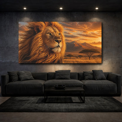 Mockup 3. Regal Lion Animals shown as canvas print