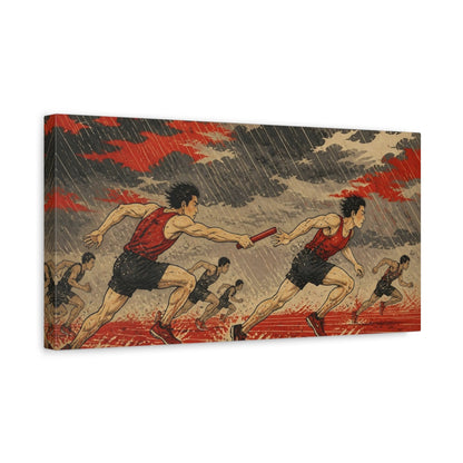 Side Mockup 3. Relay Runners Motivation shown as canvas print