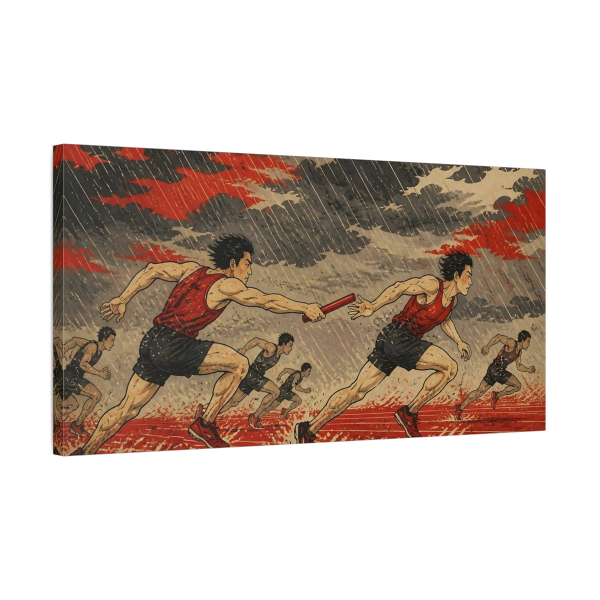 Side Mockup 1. Relay Runners Motivation shown as canvas print