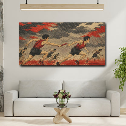 Mockup 2. Relay Runners Motivation shown as canvas print