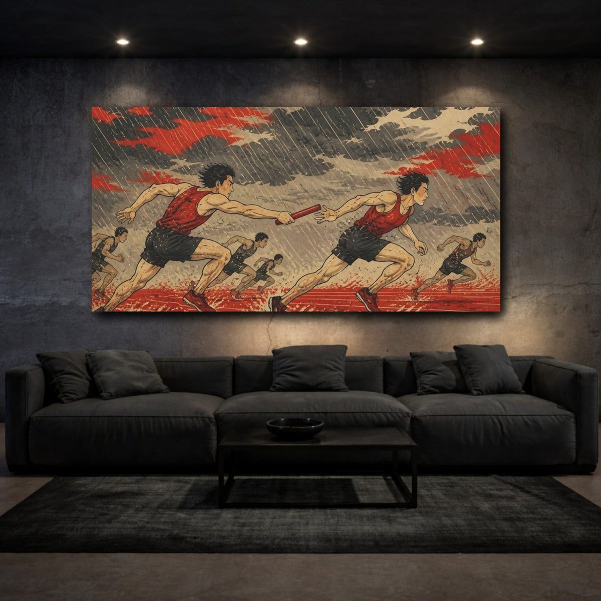 Mockup 3. Relay Runners Motivation shown as canvas print