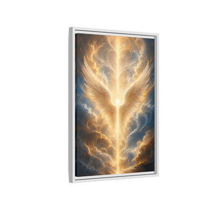 Side Mockup 1. Religious Divine Light Golden Ethereal Light shown as stretched canvas wall art