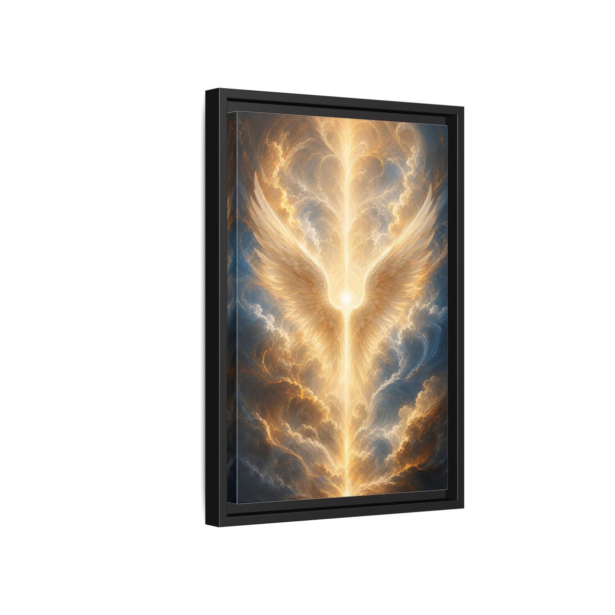 Side Mockup 6. Religious Divine Light Golden Ethereal Light shown as stretched canvas wall art