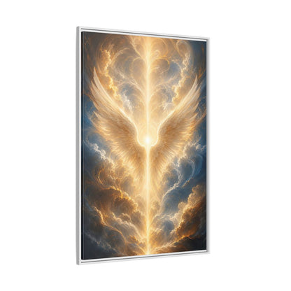 Side Mockup 7. Religious Divine Light Golden Ethereal Light shown as stretched canvas wall art
