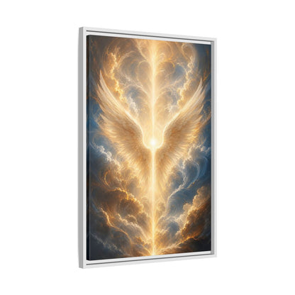 Side Mockup 10. Religious Divine Light Golden Ethereal Light shown as stretched canvas wall art