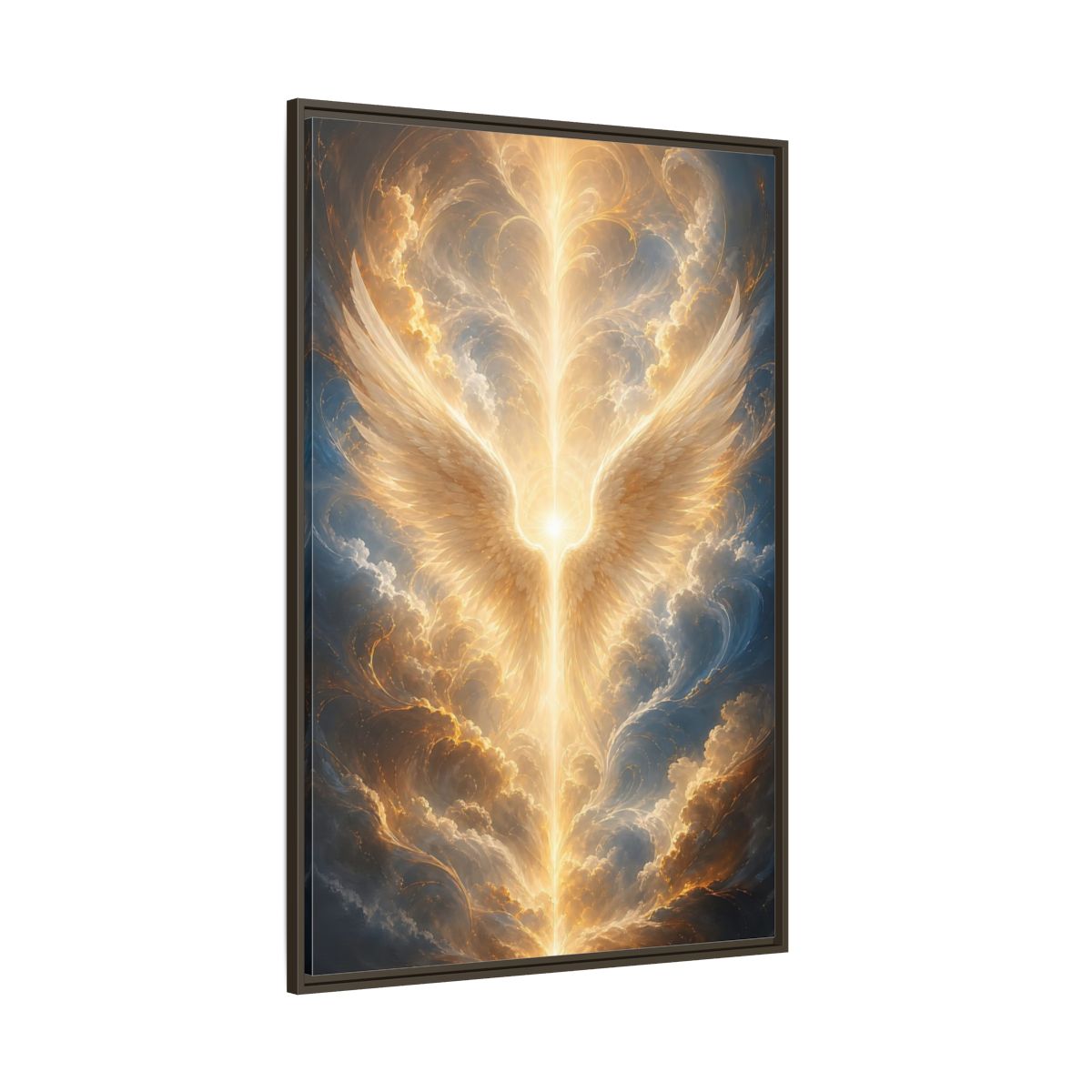 Side Mockup 8. Religious Divine Light Golden Ethereal Light shown as stretched canvas wall art