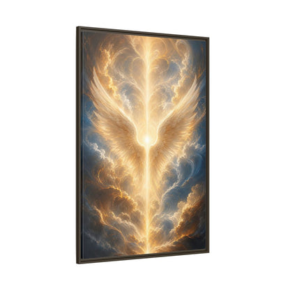 Side Mockup 8. Religious Divine Light Golden Ethereal Light shown as stretched canvas wall art