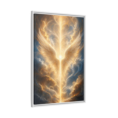 Side Mockup 9. Religious Divine Light Golden Ethereal Light shown as stretched canvas wall art
