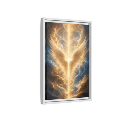 Side Mockup 4. Religious Divine Light Golden Ethereal Light shown as stretched canvas wall art