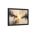 Side Mockup 6. Religious Reaching Hands Gold And Black Abstract shown as stretched canvas wall art