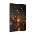 Side Mockup 4. Religious Sky Lanterns Golden Sky Lanterns shown as stretched canvas wall art