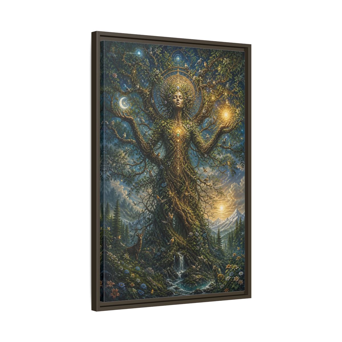 Side Mockup 11. Religious Tree Of Life Mystical Tree Art shown as stretched canvas wall art