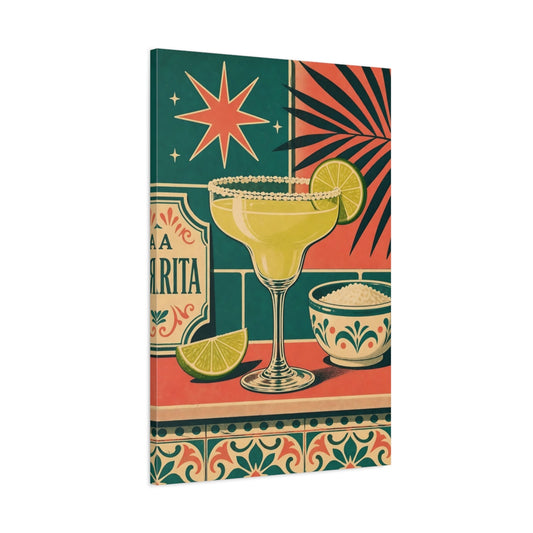 Main Mockup. Retro Margarita Cocktail shown as canvas print