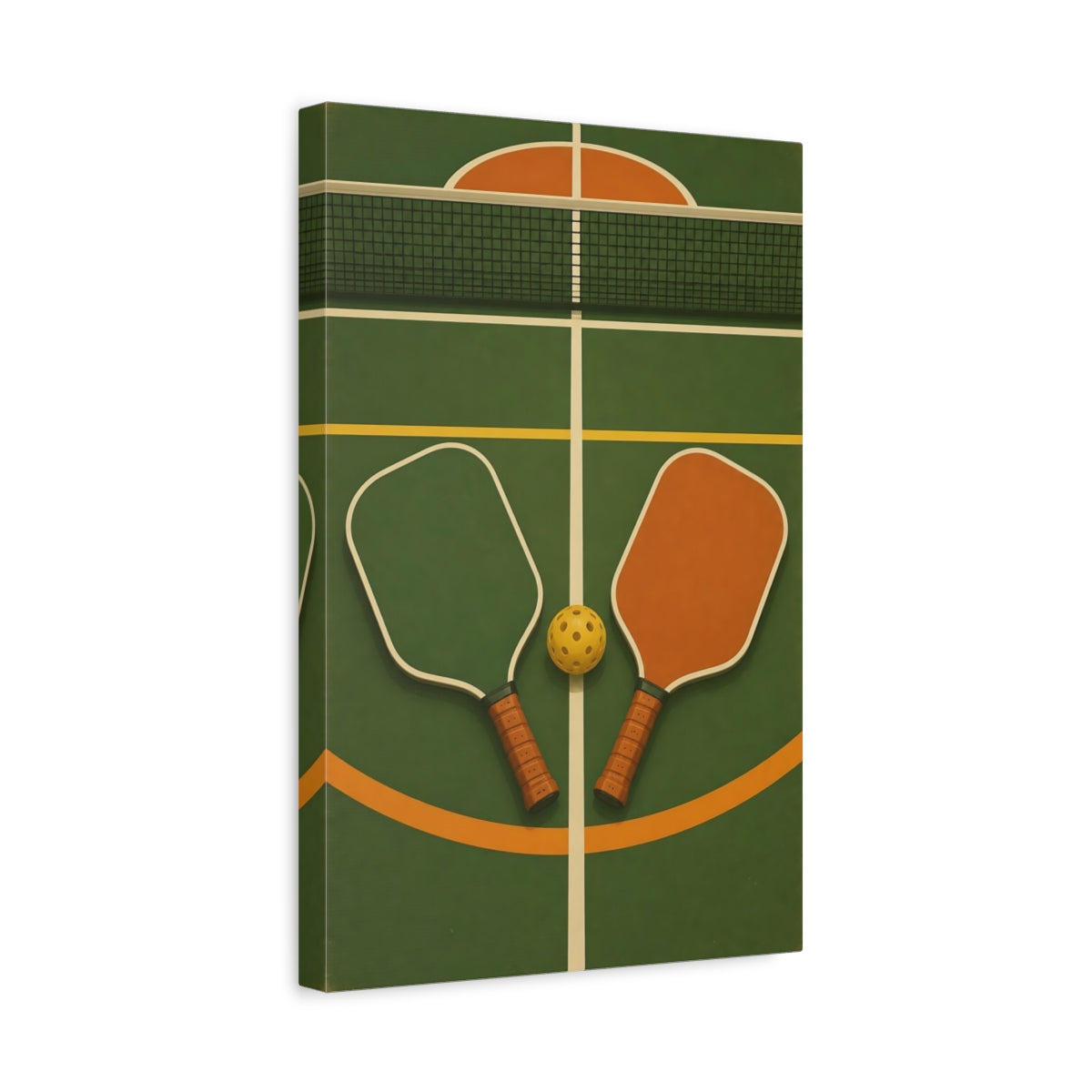 Side Mockup 4. Retro Pickleball Court shown as canvas print
