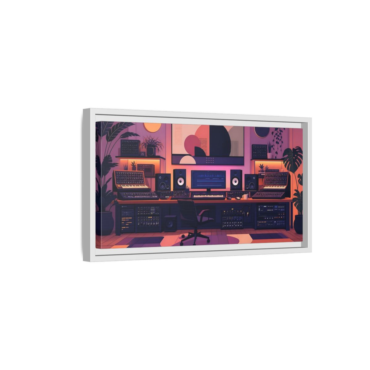 Side Mockup 6. Retro Synth Studio shown as framed canvas print