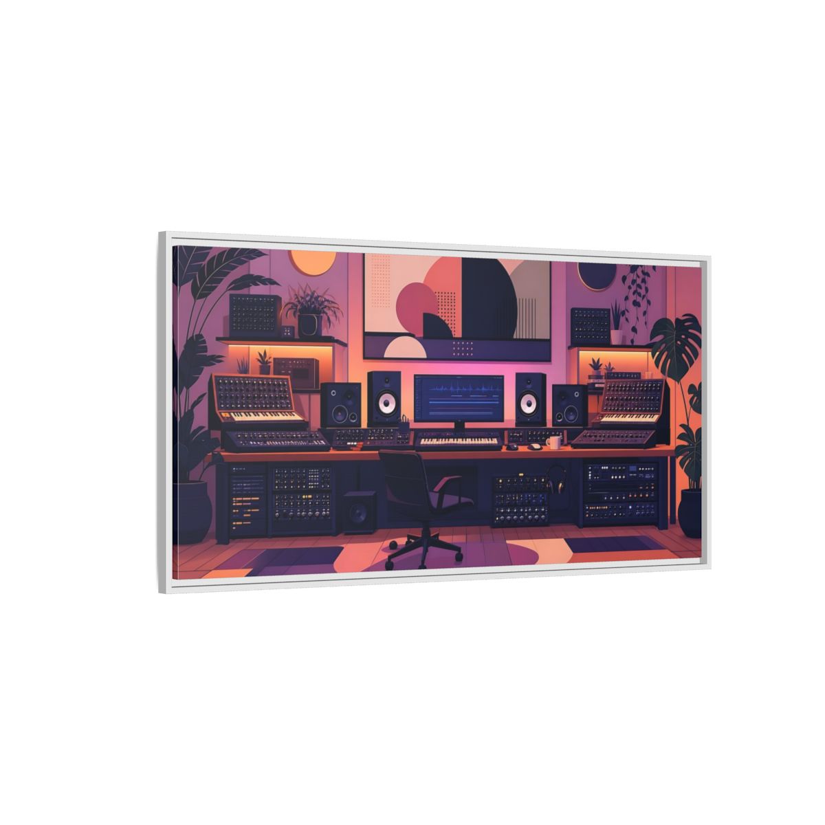 Side Mockup 3. Retro Synth Studio shown as framed canvas print