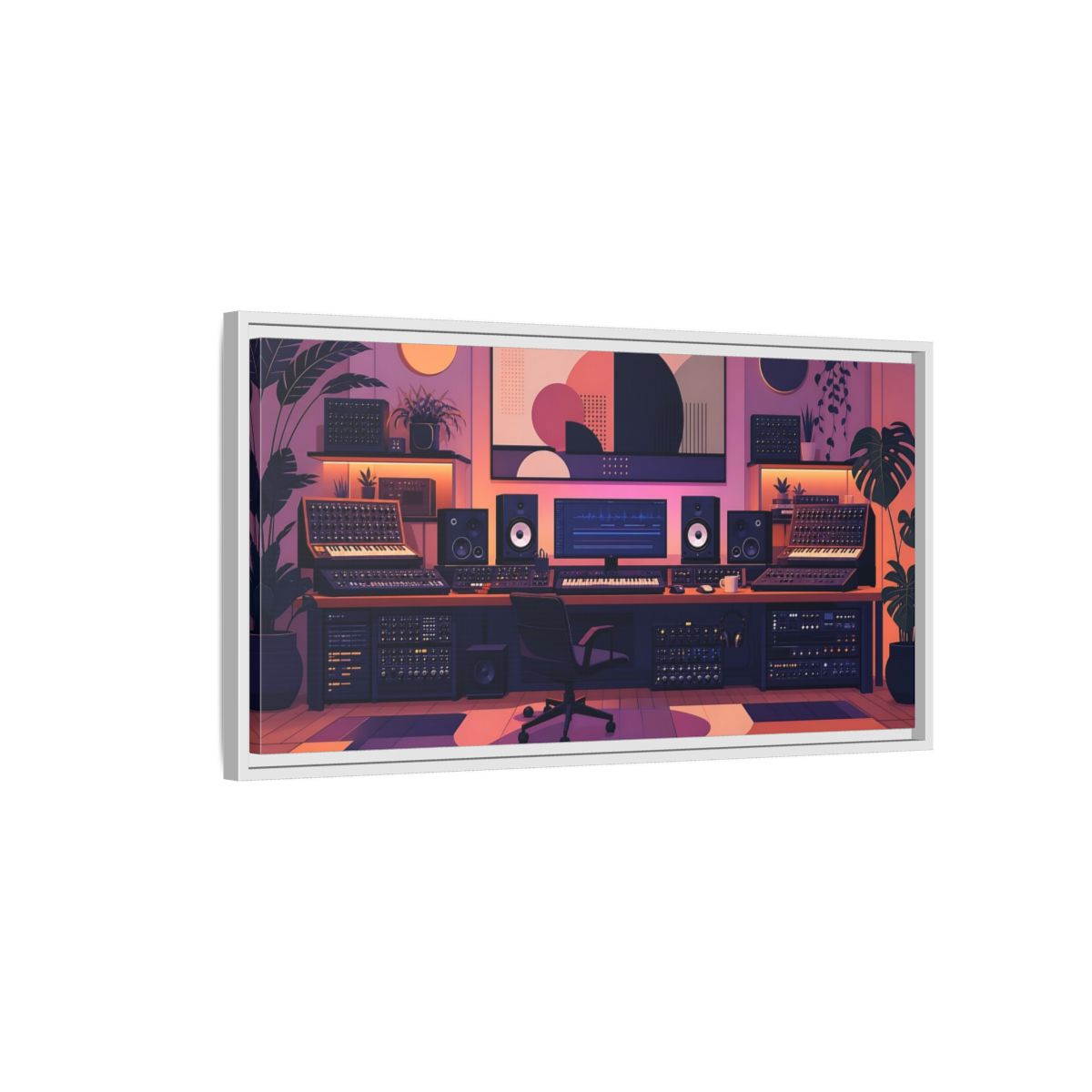 Side Mockup 1. Retro Synth Studio shown as framed canvas print