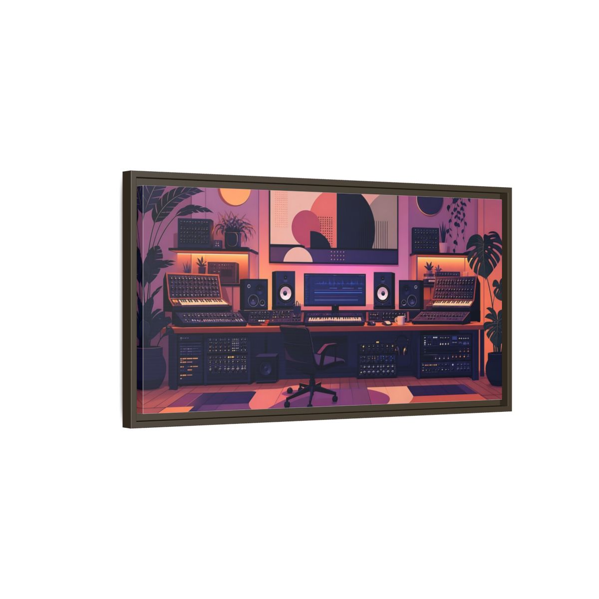 Main Mockup. Retro Synth Studio shown as framed canvas print