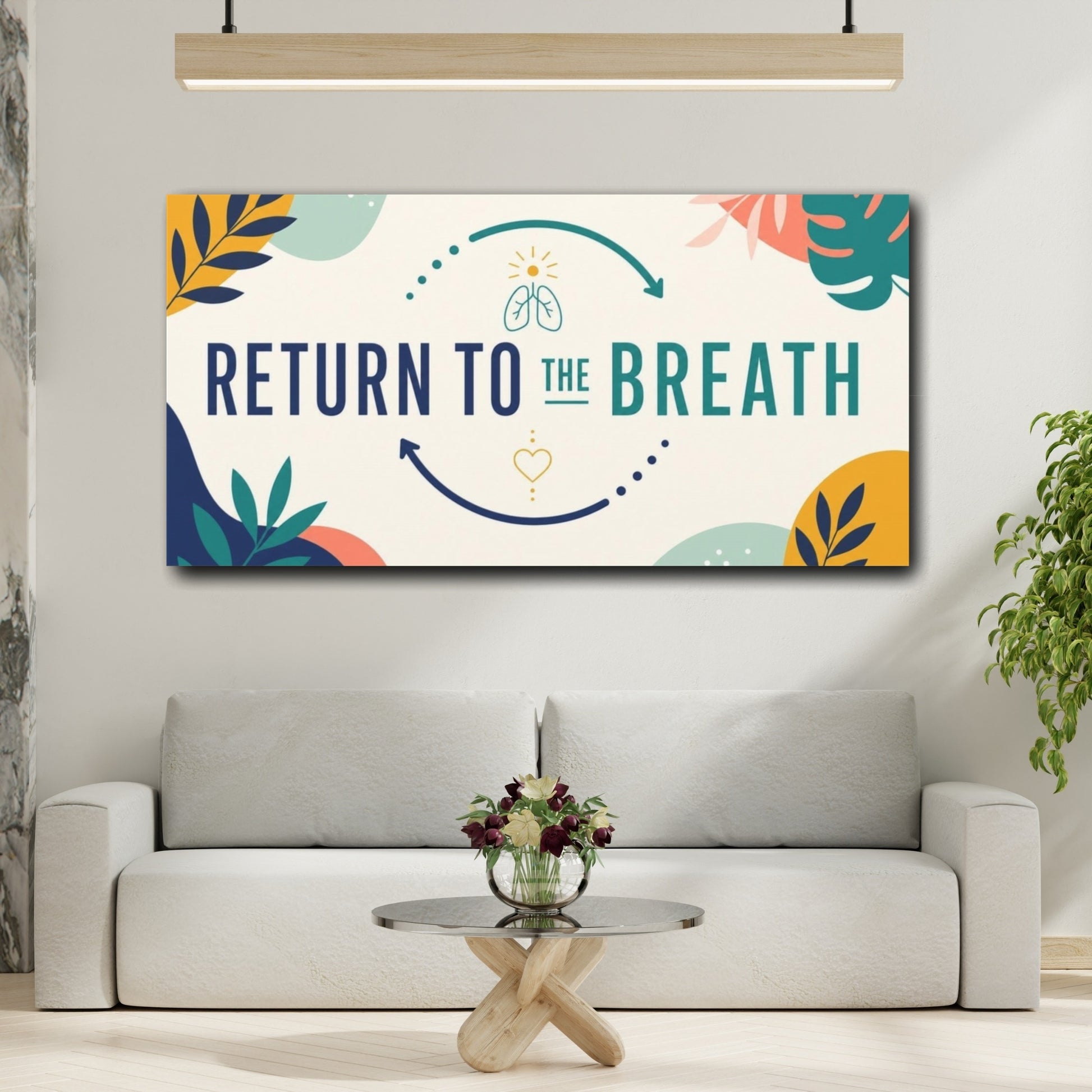 Mockup 2. Return To The Breath shown as canvas print