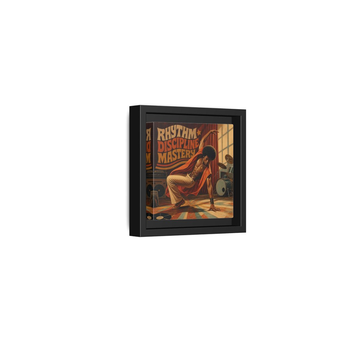 Side Mockup 24. Rhythm Discipline Dancer shown as framed canvas print
