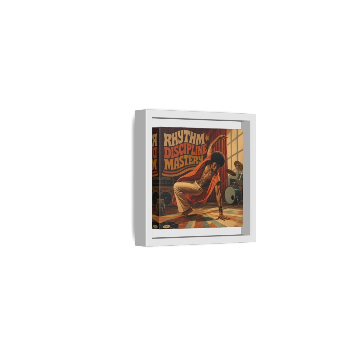 Side Mockup 22. Rhythm Discipline Dancer shown as framed canvas print