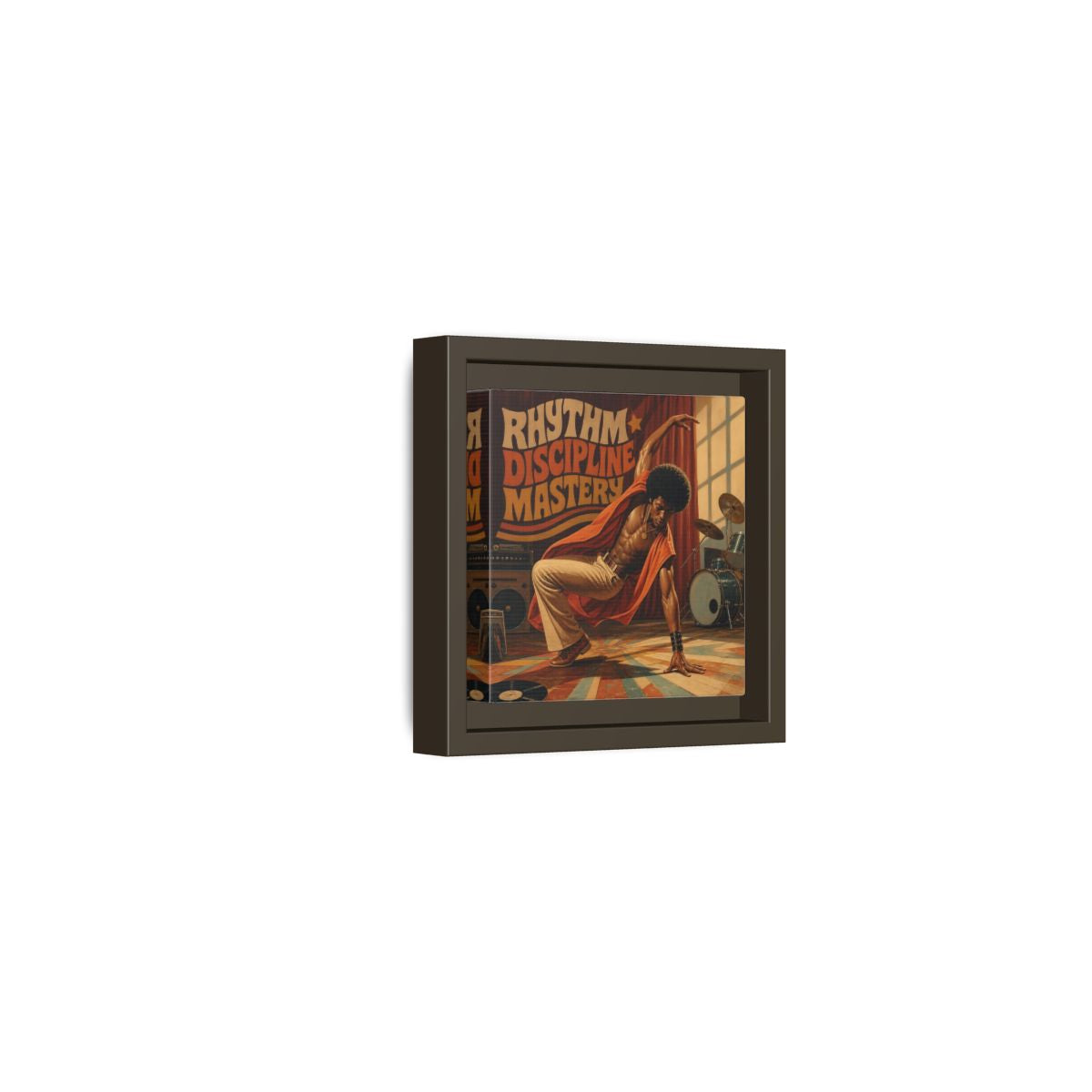Side Mockup 23. Rhythm Discipline Dancer shown as framed canvas print