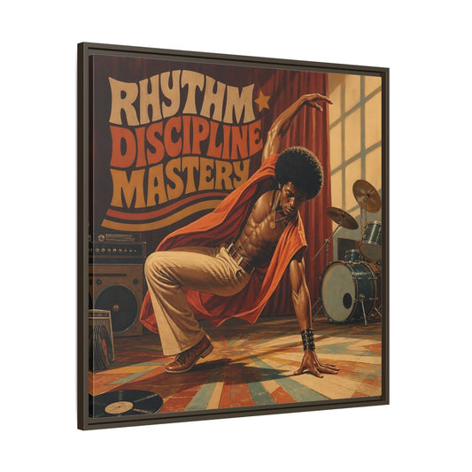Main Mockup. Rhythm Discipline Dancer shown as framed canvas print