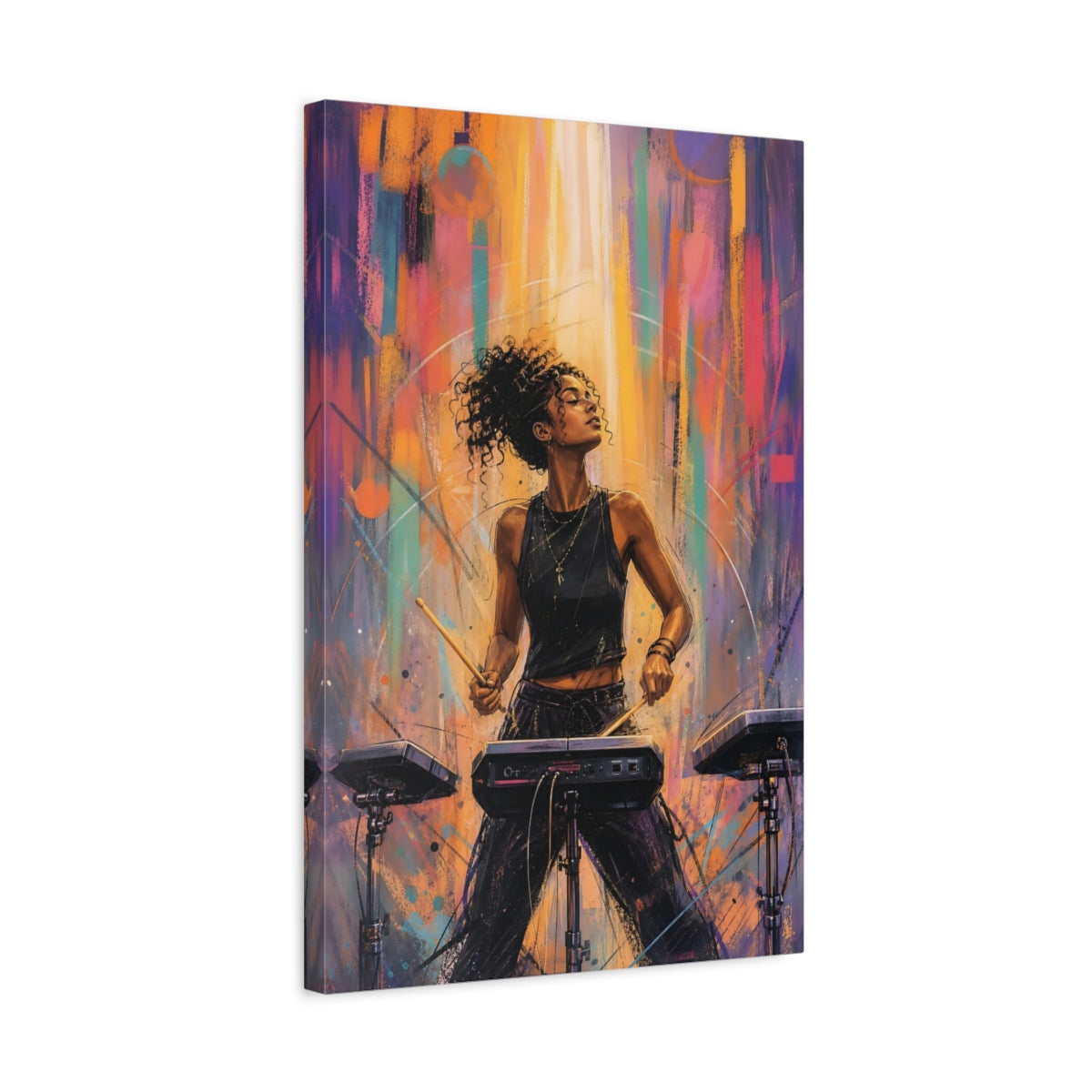Side Mockup 3. Rhythm In Color shown as canvas print