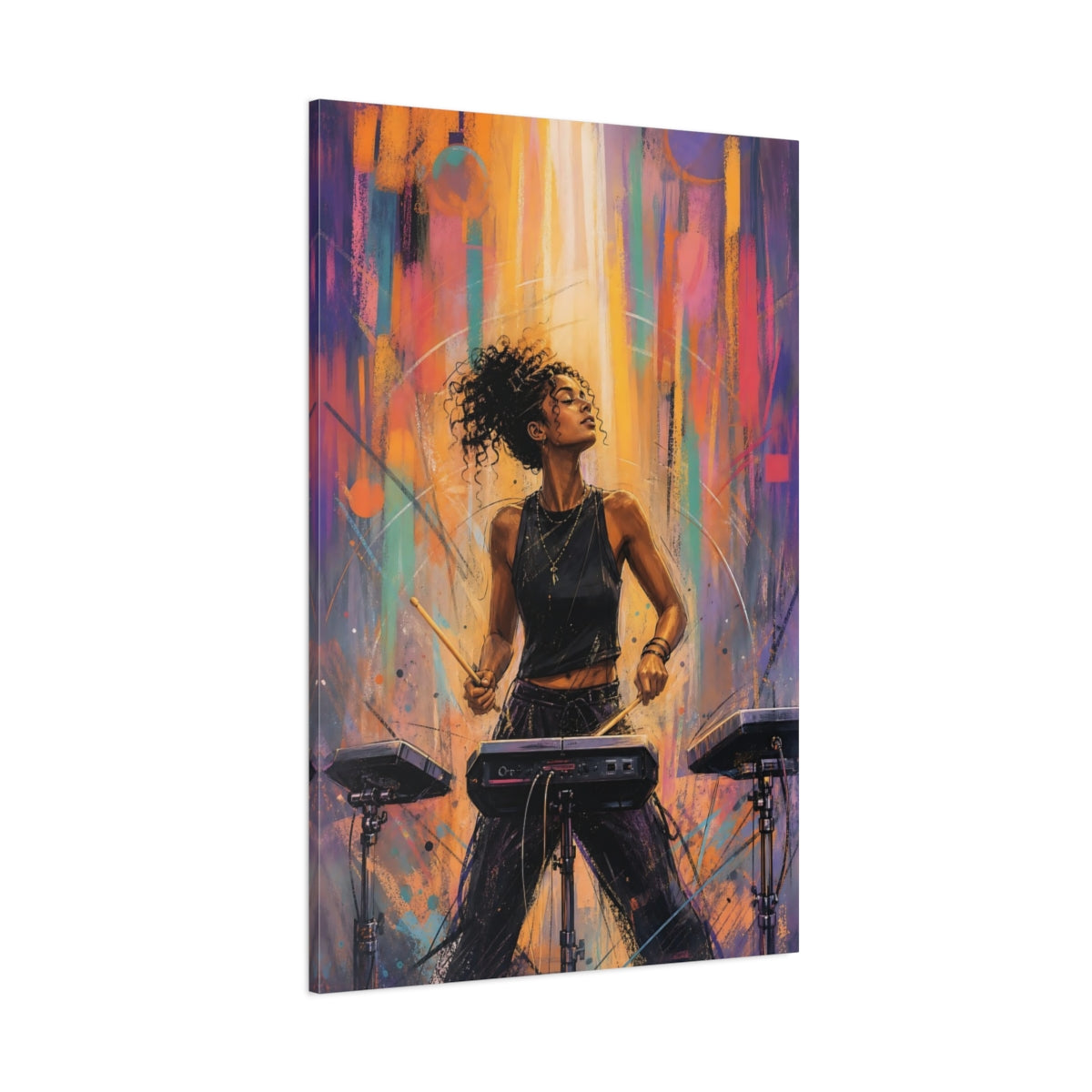 Side Mockup 1. Rhythm In Color shown as canvas print