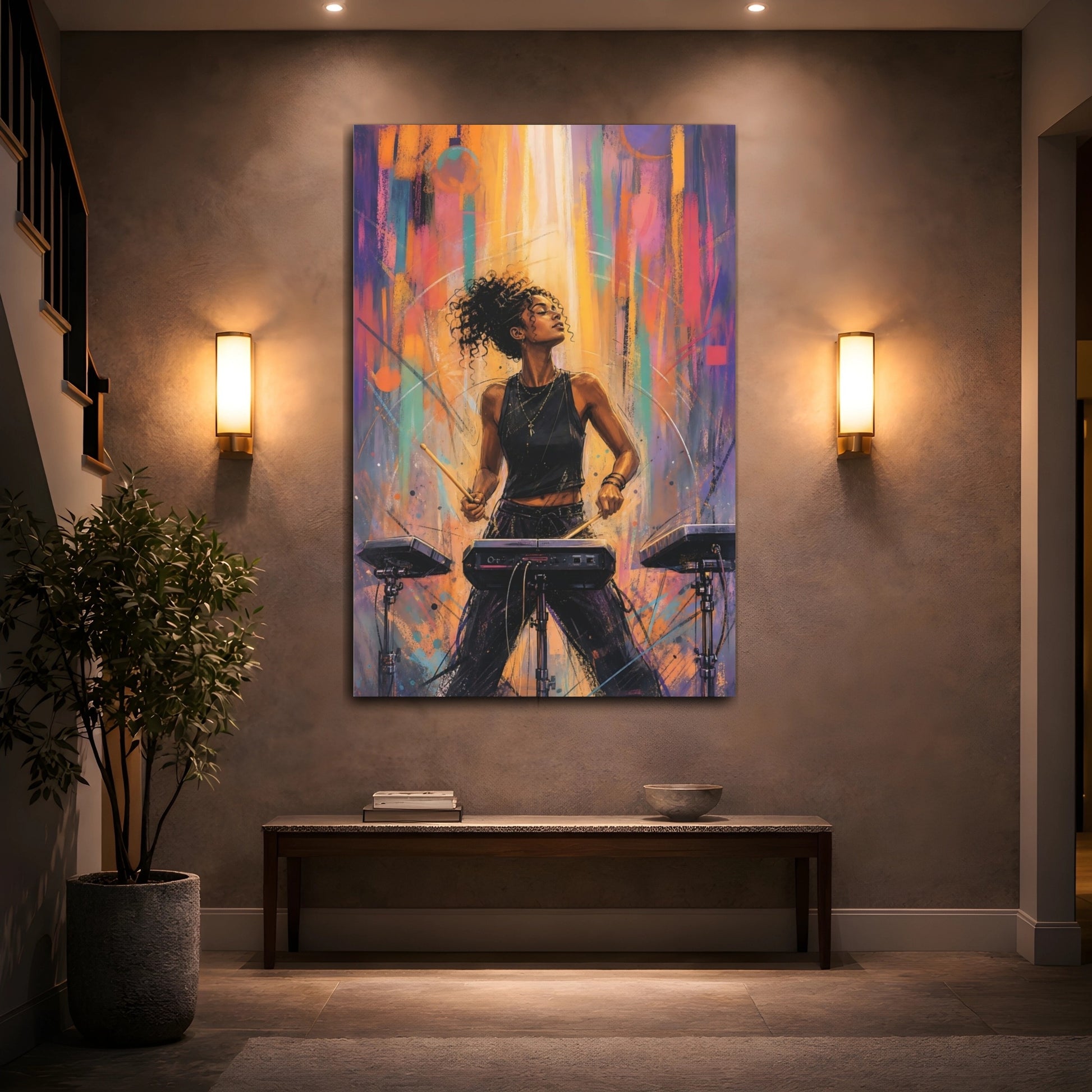 Mockup 2. Rhythm In Color shown as canvas print